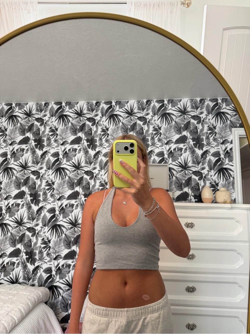 Gray Halter Crop Top